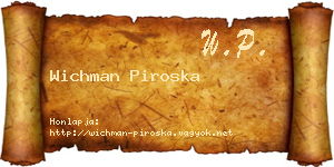 Wichman Piroska névjegykártya